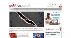 Desktop Screenshot of politics.co.uk